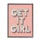 Stupell Industries Get It Girl Bold Polka Dot Typography over Pink in Black Frame Wall Art